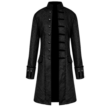 H&ZY Men Steampunk Vintage Jacket Halloween Costume Retro Gothic Victorian Frock Coat Uniform