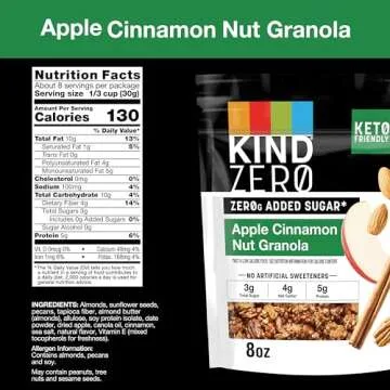 KIND Zero Added Sugar Granola, Variety Pack, Apple Cinnamon Nut & Caramel Mocha Nut, Healthy Snacks, 5g Protein, Gluten Free, 2 Count