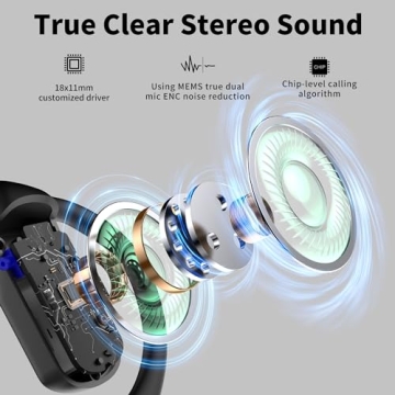 BUGANI Open Ear Bluetooth Headphones with 32 Hour Battery