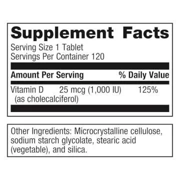 Metagenics Vitamin D3 1000 - Essential Immune & Bone Support - 120 Tablets