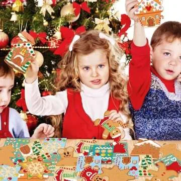 GuassLee Christmas Ornaments Art and Crafts for Kids - 28pcs DIY Christmas Cutouts with Gingerbread ...