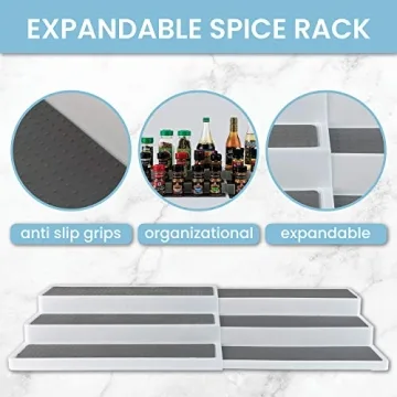 Homeries Expandable 3-Tier Spice Rack with Modern Design