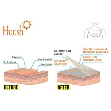 Hoosh Silicone Chest Wrinkle Pads 3 pack, Reusable Overnight Anti Aging Chest Pads for Wrinkle Smoothing, Decollete Anti Wrinkle Patches, Chest Wrinkle Pads Sleeping Reusable