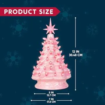 Joiedomi Pink Ceramic Christmas Tree - Festive & Prelit Gift