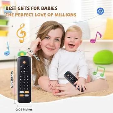 Realistic Baby TV Remote Toy with Lights & Sounds for 1-2 Year Olds