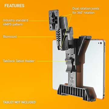 iBOLT TabDock Bizmount AMPs - Heavy Duty Drill Base Mount for All 7" - 10" Tablets (iPad, Samsung Ta...