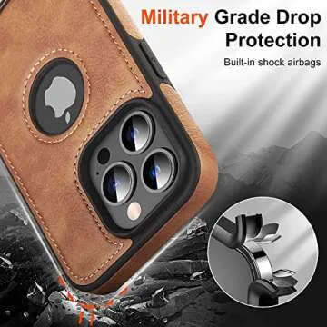 Elegant Leather Case for iPhone 14 Pro Max with Kickstand