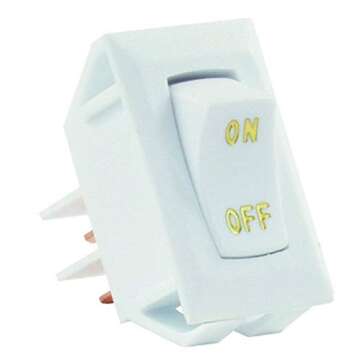 JR Products 12585 Versatile White On/Off SPST Switch