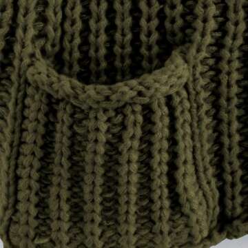 Hixiaohe Womens Crochet Chunky Knit Top Sleeveless Button Down Crop Tops Trendy Cardigan Sweater Vest for Women with Pockets(Army-Green,L)