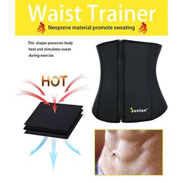 Waist Trimmer Weight Loss Ab Belt Stomach Fat Burner Wrap and Waist Trainer Tummy Control Sauan work out Band (Black, 2XL)