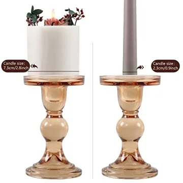 GMWD 3 Pcs Glass Candle Holder Set for Elegant Decor