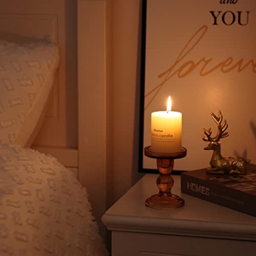 GMWD 3 Pcs Glass Candle Holder Set for Elegant Decor