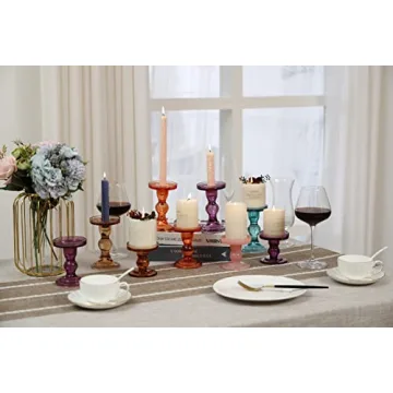 GMWD 3 Pcs Glass Candle Holder Set for Elegant Decor