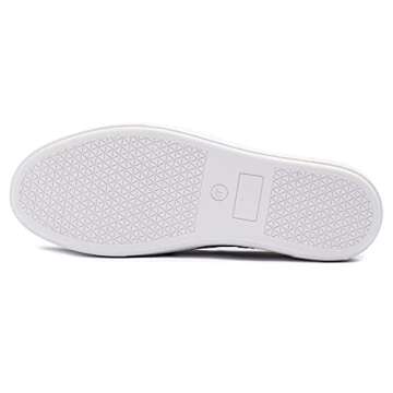 FEVERSOLE Women's Fashion Slip On Sneaker Casual Platform Loafers Glitter Black Size 7.5 M US