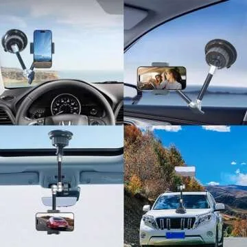 leepiya Car Phone Holder for Video Recording Universal Ball Head Arm for Phone Car Glass Windshield Headrest Rod Dashboard Vlog Record Phone Mount for All Smartphones & Cars