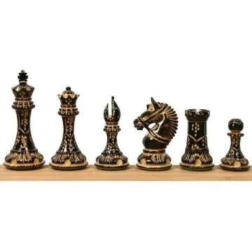Royal Chess Wooden Staunton Set - 4.2-inch King Pieces
