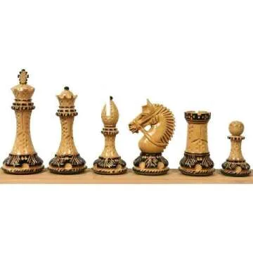 Royal Chess Wooden Staunton Set - 4.2-inch King Pieces