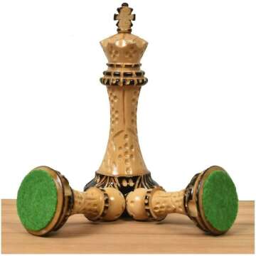 Royal Chess Wooden Staunton Set - 4.2-inch King Pieces