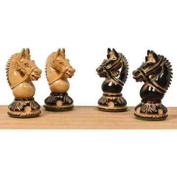 Royal Chess Wooden Staunton Set - 4.2-inch King Pieces