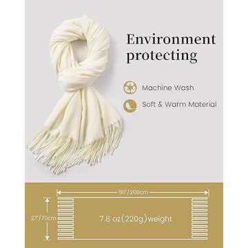 Ymomode Scarfs for Women Pashmina Shawls and Wraps for Evening Dress Bridesmaid Wedding Bridal Winte...