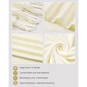 Ymomode Scarfs for Women Pashmina Shawls and Wraps for Evening Dress Bridesmaid Wedding Bridal Winter Warm Long Large Scarves