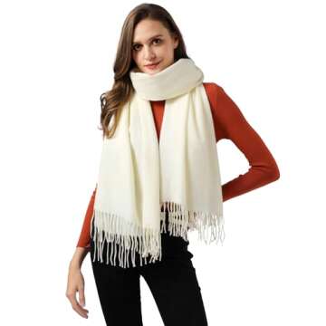 Ymomode Scarfs for Women Pashmina Shawls and Wraps for Evening Dress Bridesmaid Wedding Bridal Winter Warm Long Large Scarves