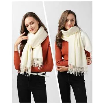 Ymomode Scarfs for Women Pashmina Shawls and Wraps for Evening Dress Bridesmaid Wedding Bridal Winter Warm Long Large Scarves