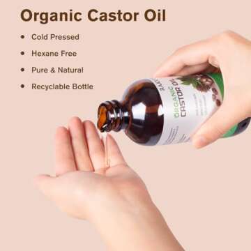 RAJOSEE Certified Organic Castor Oil - Natural Massage Oil for Hair Growth