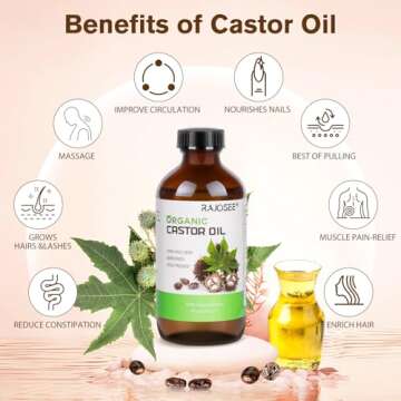 RAJOSEE Organic Castor Oil - Pure Cold Pressed Beauty Oil