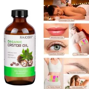 RAJOSEE Organic Castor Oil - Pure Cold Pressed Beauty Oil