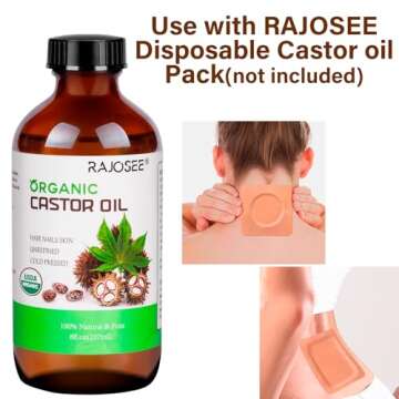 RAJOSEE Organic Castor Oil - Pure Cold Pressed Beauty Oil