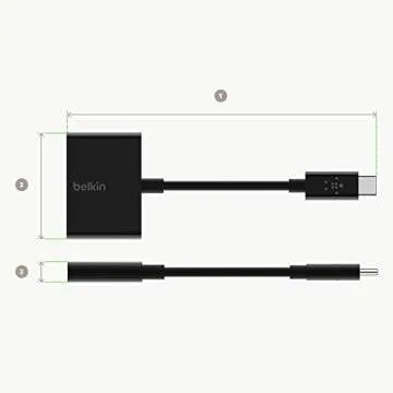 Belkin RockStar 3.5mm Audio + USB-C Charge Adapter (USB-C Audio Adapter for Note10, Pixel 3, Pixel 3XL, Ipad Pro and More)
