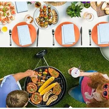 Blue Gingham Guest Napkins for Every Occasion - 100 Pack