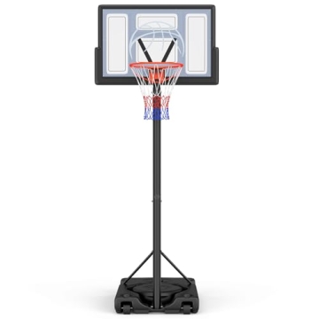 Yohood 10ft Adjustable Basketball Hoop - Portable & Durable for All Ages