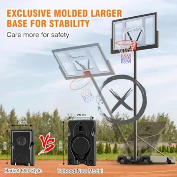 Yohood 10ft Adjustable Basketball Hoop for All Ages