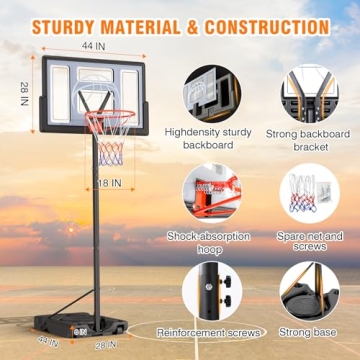 Yohood 10ft Adjustable Basketball Hoop for All Ages