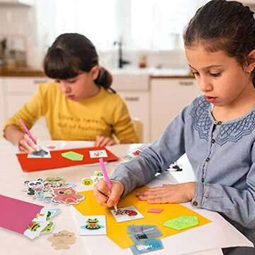 Valentines Day Cards for Kids - 28pcs Diamond Animal Craft Kits Valentines Cards, Kids Valentines Day Cards with 7 Different Gem Stickers for School Classroom Valentine's Gifts Exchange Decorations