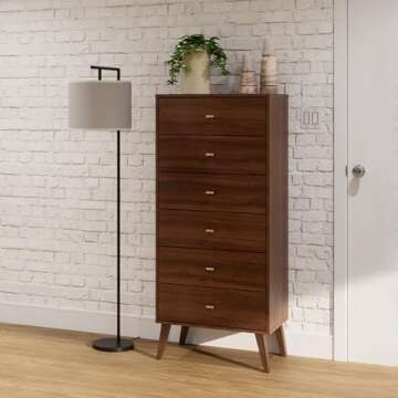 Prepac Milo 6 Drawer Retro Chest - Stylish Storage Solution