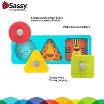 Sassy Eco Peek-a-Boo Puzzle | Made Green with Plant-Based Plastic | STEM Learning 6+ Months