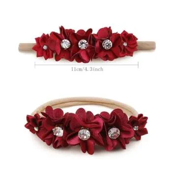 Charming Baby Girl Floral Headband Set - 3pcs Hair Accessories