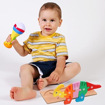 Montessori Mama Dinosaur Puzzle Set for Kids Ages 2-5