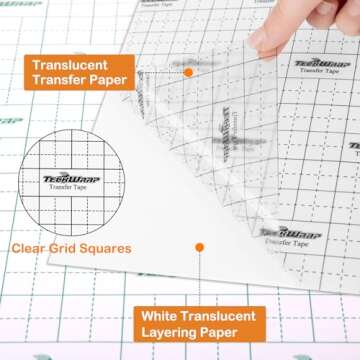 TECKWRAP Black Grid Transfer Tape for Vinyl Projects