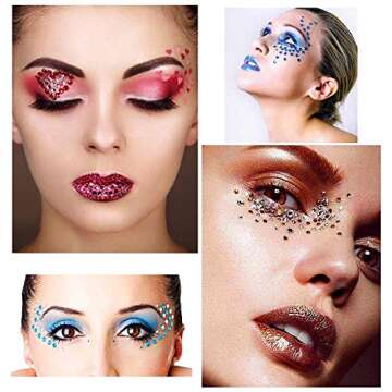 PHOGARY Rhinestone Stickers 3375 Pieces in 15 Colors