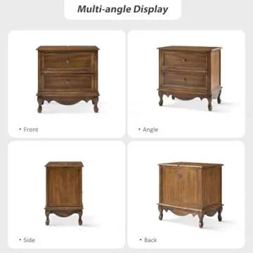 Elegant HULALA HOME Nightstand with Charging Station