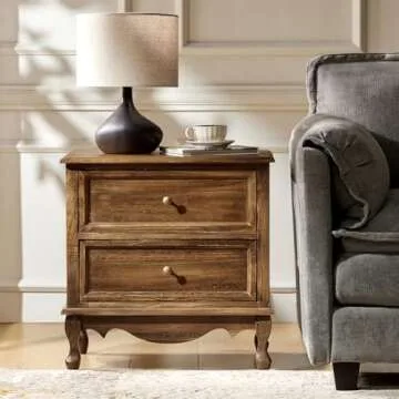 Elegant HULALA HOME Nightstand with Charging Station