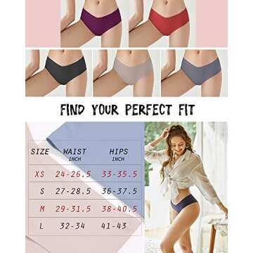 ROSYCORAL Women’s Seamless Underwear Soft Stretch Briefs Invisibles Hipster V Cut cheeky No Show Bikini Panties 5 pack XS-L (S)