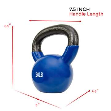 Sunny Health & Fitness Vinyl Coated Kettlebell 20-Pound