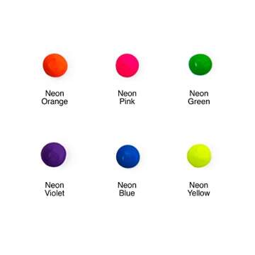 6 Assorted Neon Acrylic Paint Set by Artist's Loft - Academic Level Paint for Drawing, Painting, Art & Crafts Supplies - 1 Pack