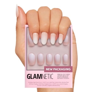 Glamnetic Press On Nails UV Finish Neutral Ombre Short Round