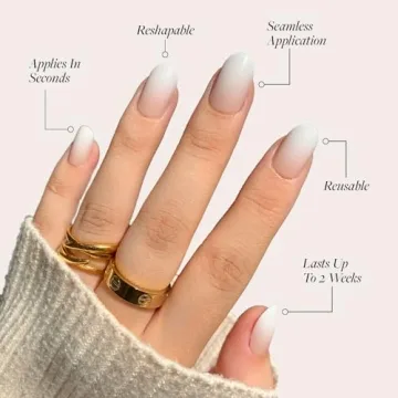 Glamnetic Press On Nails UV Finish Neutral Ombre Short Round
